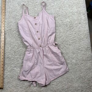 Abercrombie Kids Pink Button Front Tie Waist Romper Size 15 16